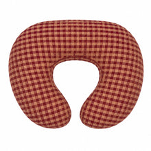 Load image into Gallery viewer, Red Beige Gingham Ruffle Nursing Pillow Cover