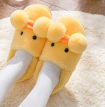 Load image into Gallery viewer, Winter Cute Cartoon Kids Soft Cotton Shoes Baby Shoe Small Yellow Duck Slippers For Children