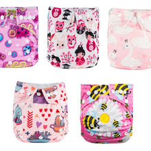 Load image into Gallery viewer, Modern Luxury Printed Baby Nappy 5pcs/Lot Washable Diapers Good Quality Pocket Diaper For Kids