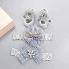 Load image into Gallery viewer, Flower Baby Girl Headband Socks Set Shoes With Crown Bows Newborn Headbands For Girls Turban Baby Hair Accessories