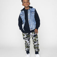 Load image into Gallery viewer, Hooded Denim Jacket - Black