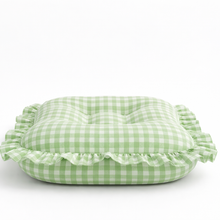 Load image into Gallery viewer, Green Gingham Ruffle Baby Lounger Cover