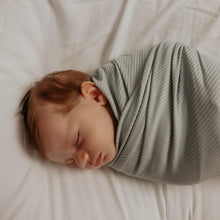 Load image into Gallery viewer, Seafoam Ribbed Stretch Swaddle