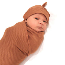 Load image into Gallery viewer, Cocoa Ribbed Stretch Swaddle