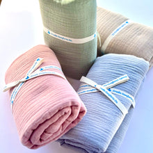 Load image into Gallery viewer, Organic Cotton Gauze Muslin Swaddle Blanket