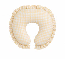 Load image into Gallery viewer, Yellow Gingham Ruffle Nursing Pillow Cover