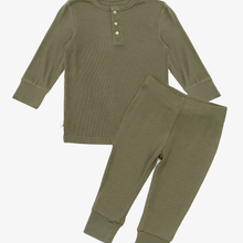 Load image into Gallery viewer, Olive Ribbed Two-Piece Set
