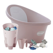 Load image into Gallery viewer, Shnuggle Newborn Bundle: Baby Bath & Accessories Bundle - 5-Piece Set | Cozy Support, Easy Cleanup & Sensory Fun
