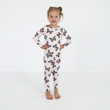 Load image into Gallery viewer, Butterfly Two Piece Bamboo Pajama Set