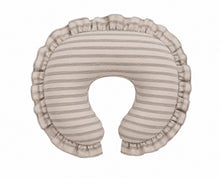 Load image into Gallery viewer, Grey Ivory Stripe Ruffle Nursing Pillow Cover