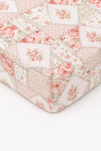 Load image into Gallery viewer, Pink Green Patch Crib Sheet
