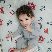 Load image into Gallery viewer, Ahoy Little One Crib Sheet