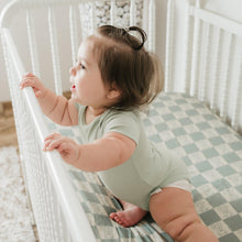 Load image into Gallery viewer, Organic Bamboo Cotton Muslin Crib Sheet in Checkered Bears