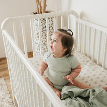 Load image into Gallery viewer, Organic Bamboo Blend Crib Sheet in Buzzy Bees
