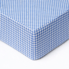 Load image into Gallery viewer, Blue White Gingham Crib Sheet
