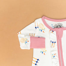 Load image into Gallery viewer, Pink Dreamcatcher Zip Onesie