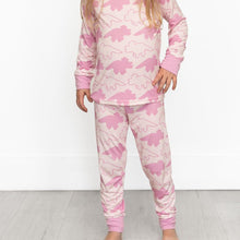 Load image into Gallery viewer, Pink Long Sleeve Triceratops Sleep Set