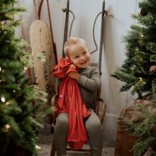 Load image into Gallery viewer, Red Stripe Stretchy Swaddle