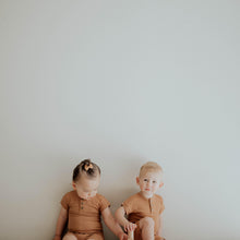Load image into Gallery viewer, camel ribbed romper