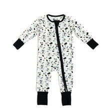 Load image into Gallery viewer, Black Trim Halloween Zip Onesie