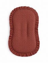Load image into Gallery viewer, Red Beige Gingham Ruffle Baby Lounger Cover