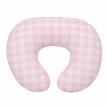 Load image into Gallery viewer, Light Pink Checkered Ruffle Nursing Pillow Cover