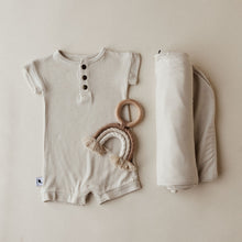 Load image into Gallery viewer, oatmeal ribbed stretchy swaddle