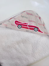 Load image into Gallery viewer, Zoomies Race Car Hooded Baby Towel