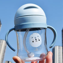 Load image into Gallery viewer, Cartoon 250ml Baby Feeding Bottle For Infant Children Drinking Bottle For Kids Non-spill Portable Straw Water Bottle Drinkware