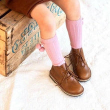Load image into Gallery viewer, Luxury Modern Autumn Winter Baby Children Cherry Hair Ball Knee High Socks. Kid Cherry Knitted Sock For Kids