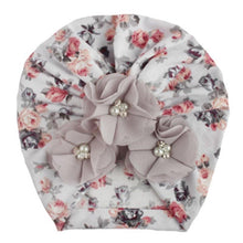 Load image into Gallery viewer, Handmade Luxury Flower With Pearl Cotton Soft Baby Turban Headband Handmade Elastic Baby Head Wrap Newborn Hair Accessories For Girls