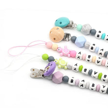 Load image into Gallery viewer, Modern Handmade Pacifier Clips Holder Chain Teething Silicone Pacifier Chains Holder For Baby For Pacifier