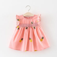 Load image into Gallery viewer, Summer Baby Frill Sleeve Newborn Infant Dresses Cotton Pineapple Sleeveless Toddler Dresses For Girls