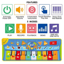 Load image into Gallery viewer, Big Size Music Piano Carpets and Multiple Musical Instruments Sounds Play Mat Educational Toys For Kids