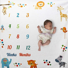 Load image into Gallery viewer, Newborn baby Monthly Growth Blanket Photography Props Background Cloth For Baby