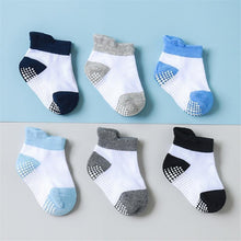 Load image into Gallery viewer, 6 Pairs Cotton Baby 's Non-slip Boat Low Cut Floor Socks With Rubber Grips For Boys & Girls Sock