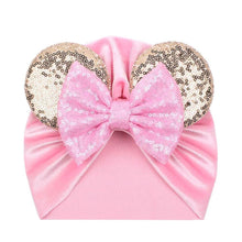 Load image into Gallery viewer, Modern Shiny Cute Dot Big Bow Baby Cap Hat For Girls Kids Flannel Beanie Autumn Winter Warm Girls Turbans