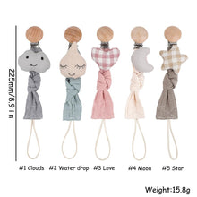 Load image into Gallery viewer, Handmade Modern Unique Baby Pacifier Chain Clip Cotton Cloth Plush Animal Toys Soother Nipples Holder For Baby
