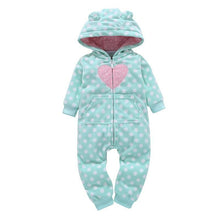 Load image into Gallery viewer, Modern Popular Fashion Newborn One Piece Fleece Hooded Jumpsuit Long Sleeved Baby Body suits Romper For Girls and Boys Kids