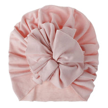 Load image into Gallery viewer, Handmade Pleated Flower Babies' Knitted Cotton Cloth Turban For Baby Girls In Elegant Style