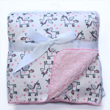 Load image into Gallery viewer, Baby Blankets New Layer Coral Fleece Infant Swaddle Wrap Owl Printed Newborn Baby Bedding Blanket