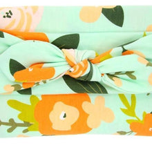 Load image into Gallery viewer, Elegant Colorful Baby Swaddle Wrap Newborn Infant Receiving Blanket Headwear Flower Print Towels With Bow