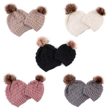 Load image into Gallery viewer, Infant Baby Boy Girl & Mom Winter Knit Warm Soft Beanie Hat Hairball Cap for Adult Children Family Matching Caps Hats