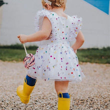 Load image into Gallery viewer, Newborn Infant Baby Girl Romper with Sequin Dot Tulle Dress Outfits for Toddler Girls Dress For Birthday And Party