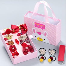 Load image into Gallery viewer, Luxury ModernBaby Girl Headband Set 18Pcs for Children's Turban Darling Bows Kids Headwear Elastic Hair Bands Clips Hairpins Sets