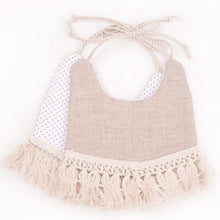 Load image into Gallery viewer, Double-deck Infant Baby Girl Boy Bib Kid Toddler Dinner Feeding Tassel Cotton Linen Burp Cloths