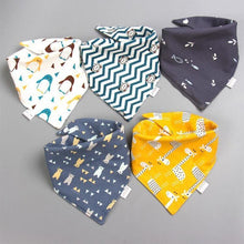 Load image into Gallery viewer, Trend 5PCS/SET Pack Baby Cotton Cartoon Saliva Towel Bandana Bibs For Baby Feeding Accessory For Baby Kids