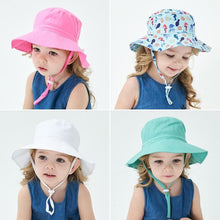 Load image into Gallery viewer, Modern Baby Hat for Girls & Boys Kids Bucket Hat Travel Beach Hat Baby Cap Sun Hats with Windproof Rope