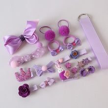 Load image into Gallery viewer, Luxury ModernBaby Girl Headband Set 18Pcs for Children's Turban Darling Bows Kids Headwear Elastic Hair Bands Clips Hairpins Sets