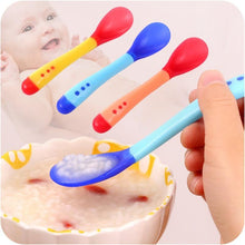 Load image into Gallery viewer, Unique Spoon and Fork Set For Newborn Baby Eating Training Easy To Hold for Feeding Food Children Flatware Feeding Forks